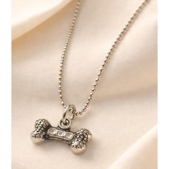 18K Gold Plated Dog Bone Necklace Rhinestone Charm Pet Lover Y2K - Picture 2 of 10